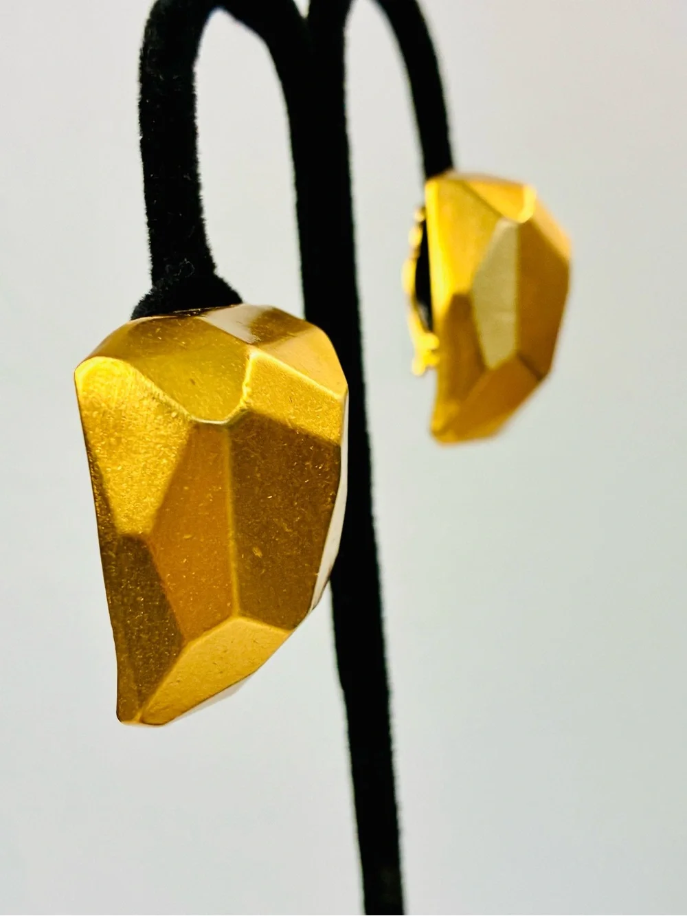 Classiques Entier Bold Gold Geometric Faceted Statement Clip Earrings
